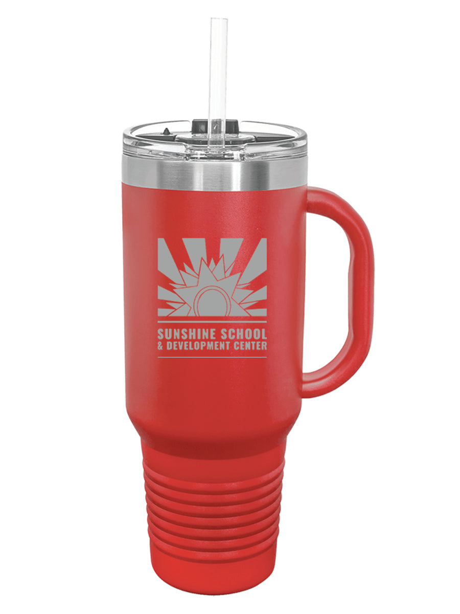 Polar Camel 40 oz. Laser Engraved Travel Mug with Handle, Straw Included